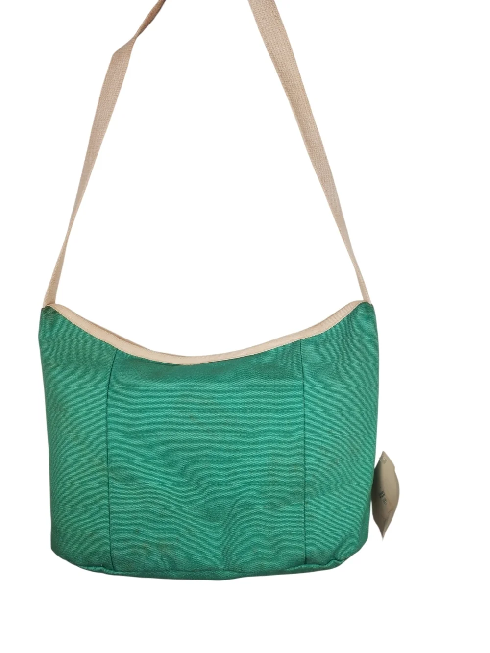 Vntg deLanthe Green Canvas Geese Hobo Bag. New with tags.